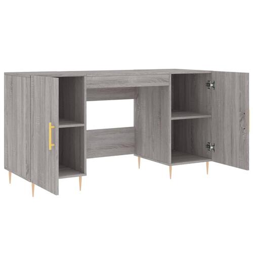 Skrivebord 140x50x75 cm konstrueret træ grå sonoma-eg