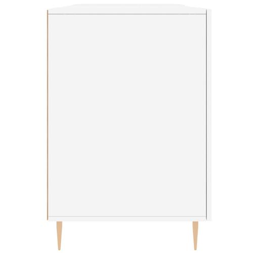 Skrivebord 140x50x75 cm konstrueret træ hvid højglans