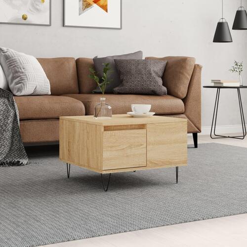Sofabord 55x55x36,5 cm konstrueret træ sonoma-eg