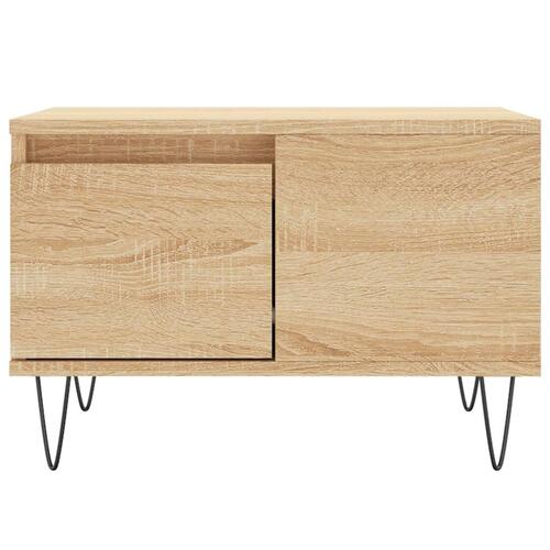 Sofabord 55x55x36,5 cm konstrueret træ sonoma-eg