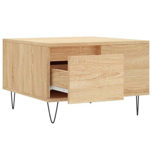 Sofabord 55x55x36,5 cm konstrueret træ sonoma-eg