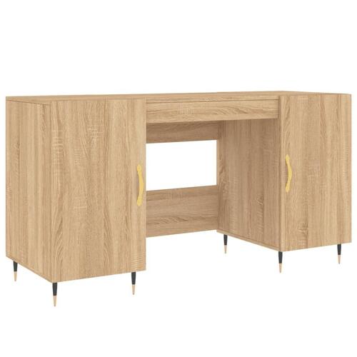 Skrivebord 140x50x75 cm konstrueret træ sonoma-eg