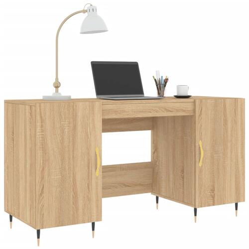 Skrivebord 140x50x75 cm konstrueret træ sonoma-eg