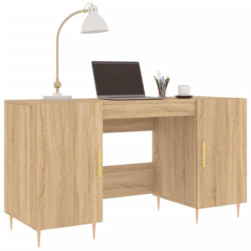 Skrivebord 140x50x75 cm konstrueret træ sonoma-eg