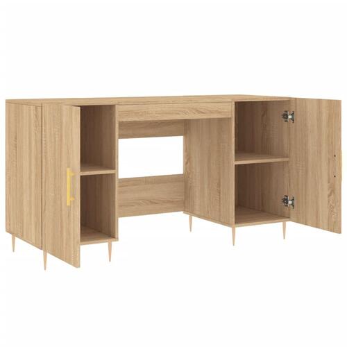 Skrivebord 140x50x75 cm konstrueret træ sonoma-eg