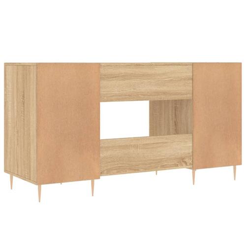 Skrivebord 140x50x75 cm konstrueret træ sonoma-eg