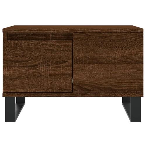 Sofabord 55x55x36,5 cm konstrueret træ brun egetræsfarve