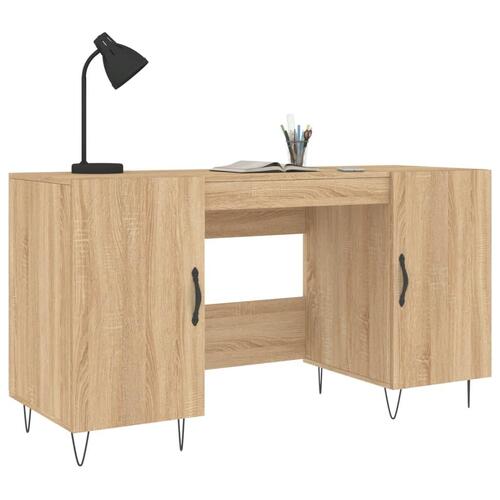Skrivebord 140x50x75 cm konstrueret træ sonoma-eg