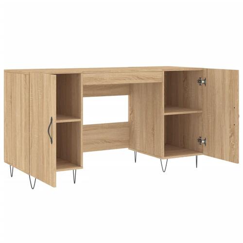 Skrivebord 140x50x75 cm konstrueret træ sonoma-eg