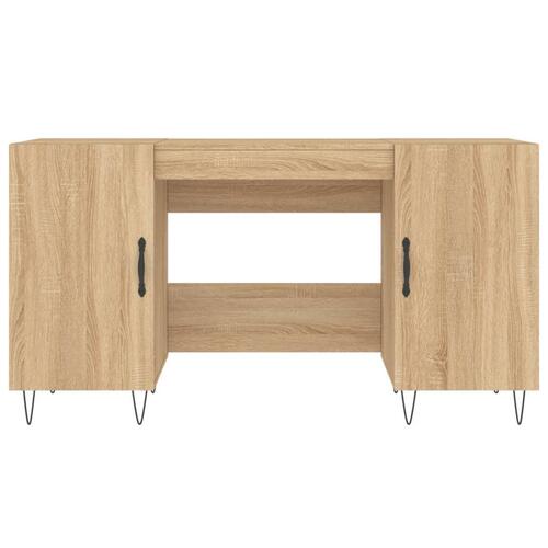 Skrivebord 140x50x75 cm konstrueret træ sonoma-eg