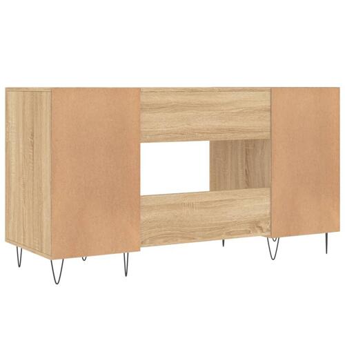 Skrivebord 140x50x75 cm konstrueret træ sonoma-eg