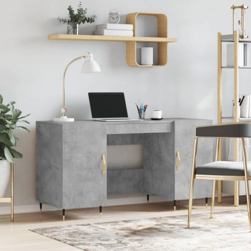 Skrivebord 140 × 50 × 75 cm i konstrueret træ - betongrå