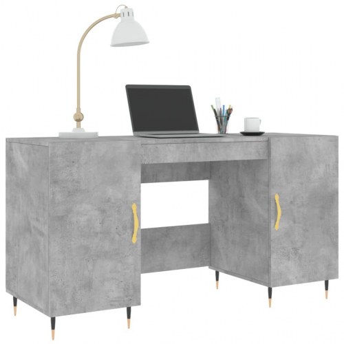 Skrivebord 140 × 50 × 75 cm i konstrueret træ - betongrå