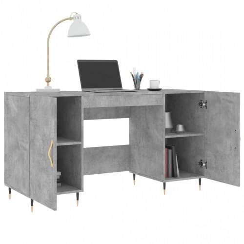 Skrivebord 140 × 50 × 75 cm i konstrueret træ - betongrå