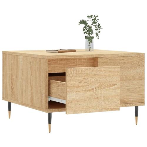 Sofabord 55x55x36,5 cm konstrueret træ sonoma-eg