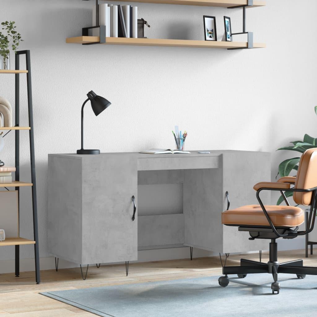 Skrivebord 140x50x75 cm konstrueret træ betongrå