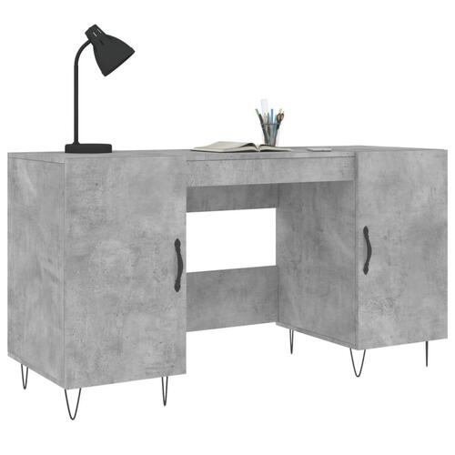 Skrivebord 140x50x75 cm konstrueret træ betongrå