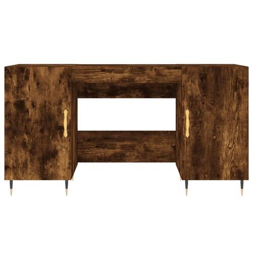 Skrivebord 140x50x75 cm konstrueret træ røget egetræsfarve
