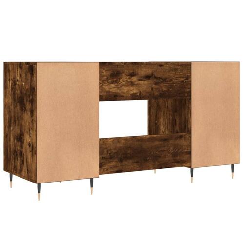 Skrivebord 140x50x75 cm konstrueret træ røget egetræsfarve