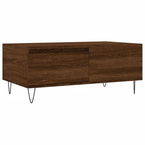 Sofabord 90x50x36,5 cm konstrueret træ brun egetræsfarve