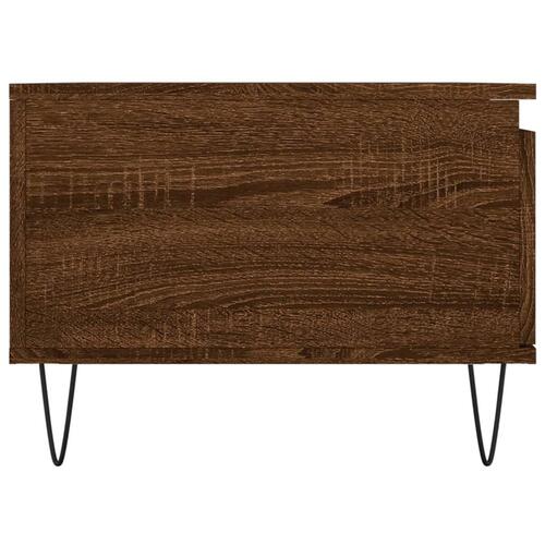 Sofabord 90x50x36,5 cm konstrueret træ brun egetræsfarve