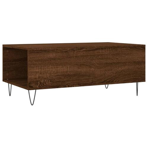 Sofabord 90x50x36,5 cm konstrueret træ brun egetræsfarve