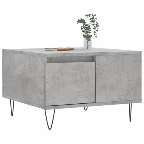 Sofabord 55x55x36,5 cm konstrueret træ betongrå
