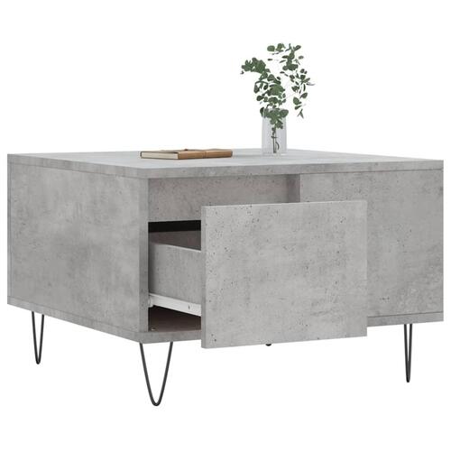 Sofabord 55x55x36,5 cm konstrueret træ betongrå
