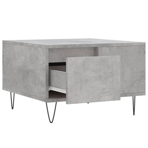 Sofabord 55x55x36,5 cm konstrueret træ betongrå