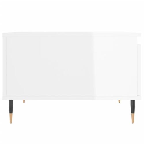 Sofabord 55x55x36,5 cm konstrueret træ hvid højglans