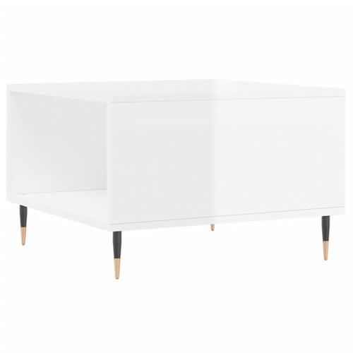 Sofabord 55x55x36,5 cm konstrueret træ hvid højglans