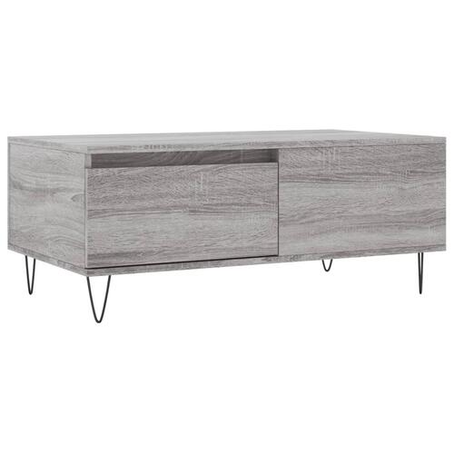 Sofabord 90x50x36,5 cm konstrueret træ grå sonoma-eg