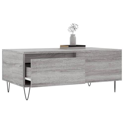 Sofabord 90x50x36,5 cm konstrueret træ grå sonoma-eg