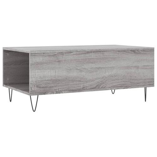 Sofabord 90x50x36,5 cm konstrueret træ grå sonoma-eg