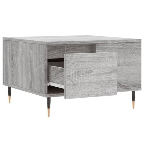 Sofabord 55x55x36,5 cm konstrueret træ grå sonoma-eg