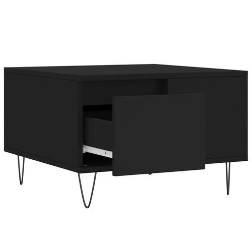 Sofabord 55x55x36,5 cm konstrueret træ sort