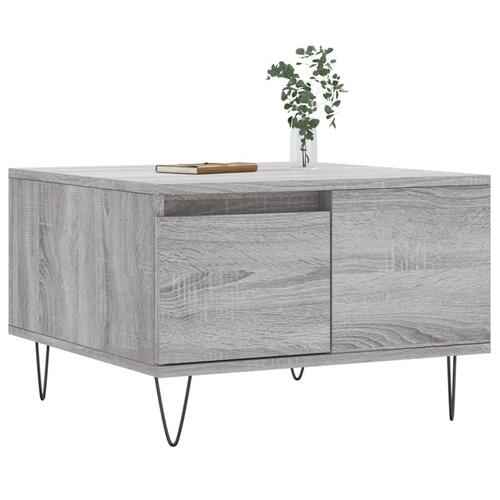 Sofabord 55x55x36,5 cm konstrueret træ grå sonoma-eg