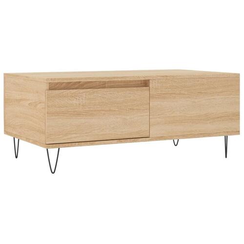 Sofabord 90x50x36,5 cm konstrueret træ sonoma-eg