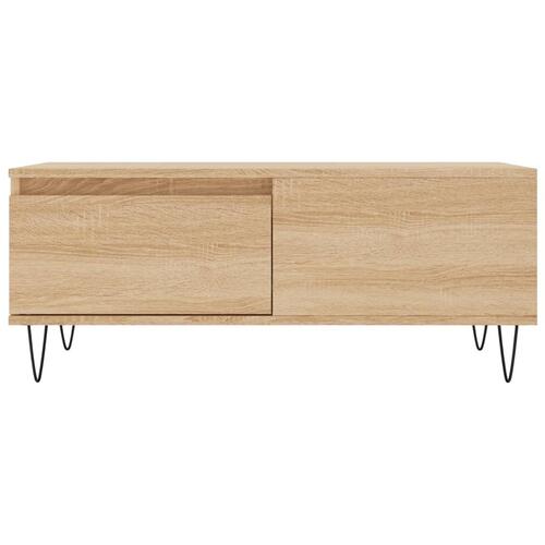 Sofabord 90x50x36,5 cm konstrueret træ sonoma-eg
