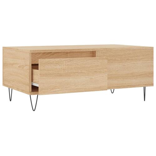 Sofabord 90x50x36,5 cm konstrueret træ sonoma-eg