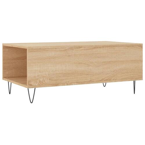 Sofabord 90x50x36,5 cm konstrueret træ sonoma-eg