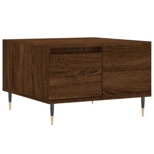 Sofabord 55x55x36,5 cm konstrueret træ brun egetræsfarve