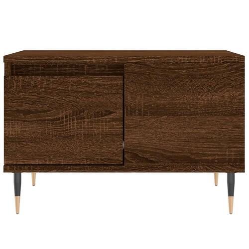 Sofabord 55x55x36,5 cm konstrueret træ brun egetræsfarve