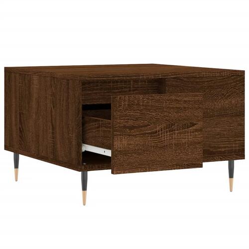 Sofabord 55x55x36,5 cm konstrueret træ brun egetræsfarve