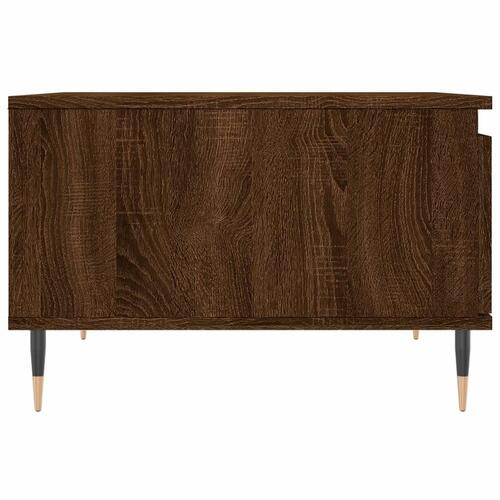 Sofabord 55x55x36,5 cm konstrueret træ brun egetræsfarve