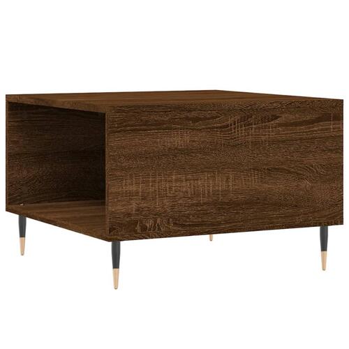 Sofabord 55x55x36,5 cm konstrueret træ brun egetræsfarve