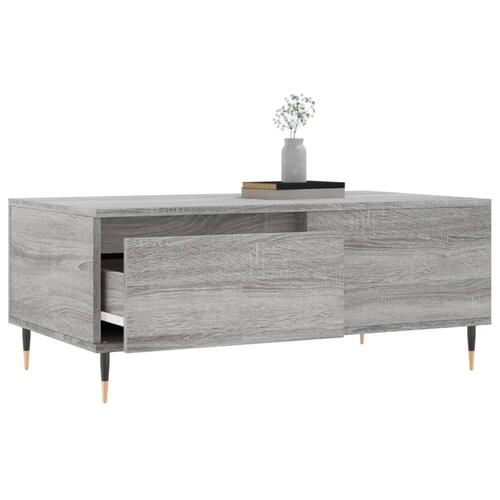 Sofabord 90x50x36,5 cm konstrueret træ grå sonoma-eg