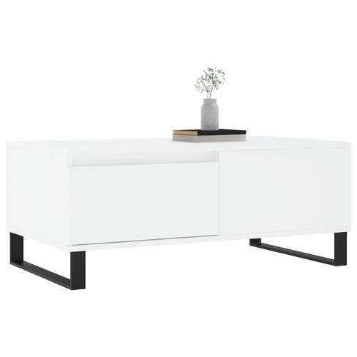 Sofabord 90x50x36,5 cm konstrueret træ hvid