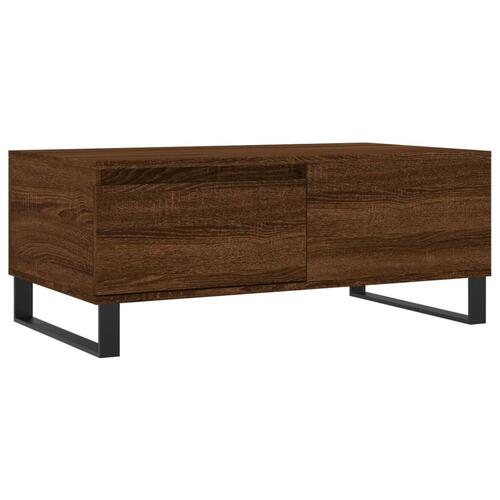 Sofabord 90x50x36,5 cm konstrueret træ brun egetræsfarve