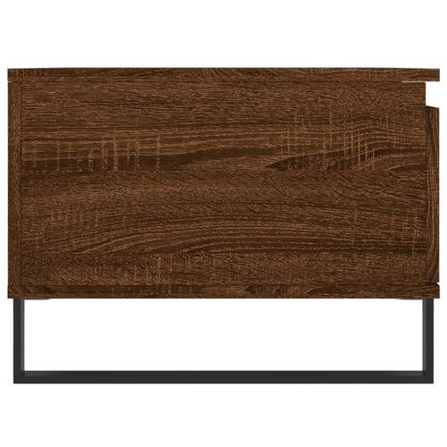 Sofabord 90x50x36,5 cm konstrueret træ brun egetræsfarve